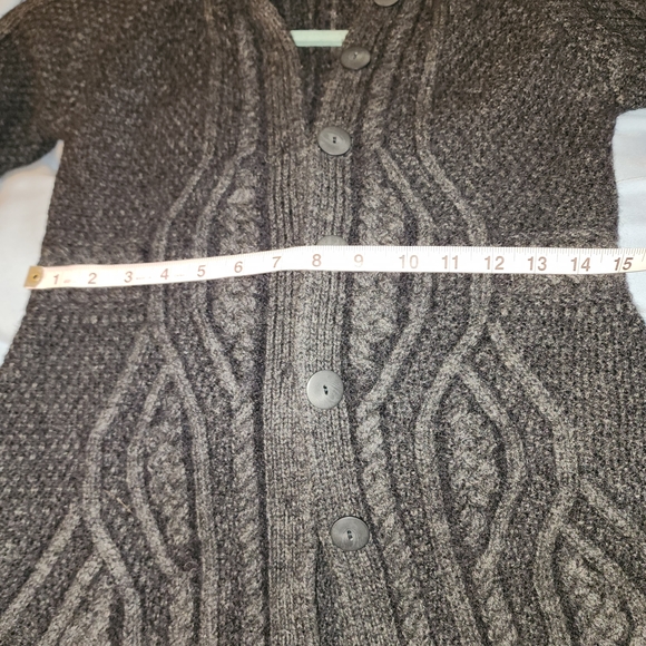 Aran Crafts Dark Gray Cable Knit Cardigan - Picture 5 of 6
